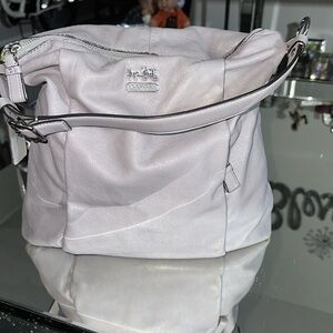 Coach  Madison Isabelle Light Gray Leather Shoulder Bag